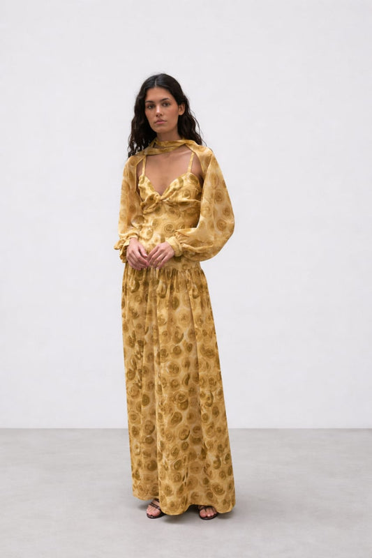 VESTIDO AMALFI CON SOBRECAPA